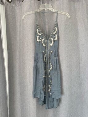 Free People light blue embroidered tiered dress